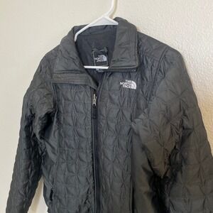 The North Face Womens Small Petite Black Quilted Full Zip Insulated Jacket